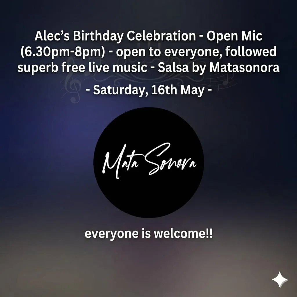 Special Open Mic & Free Live Salsa - Mata Sonora (Sat 16th)