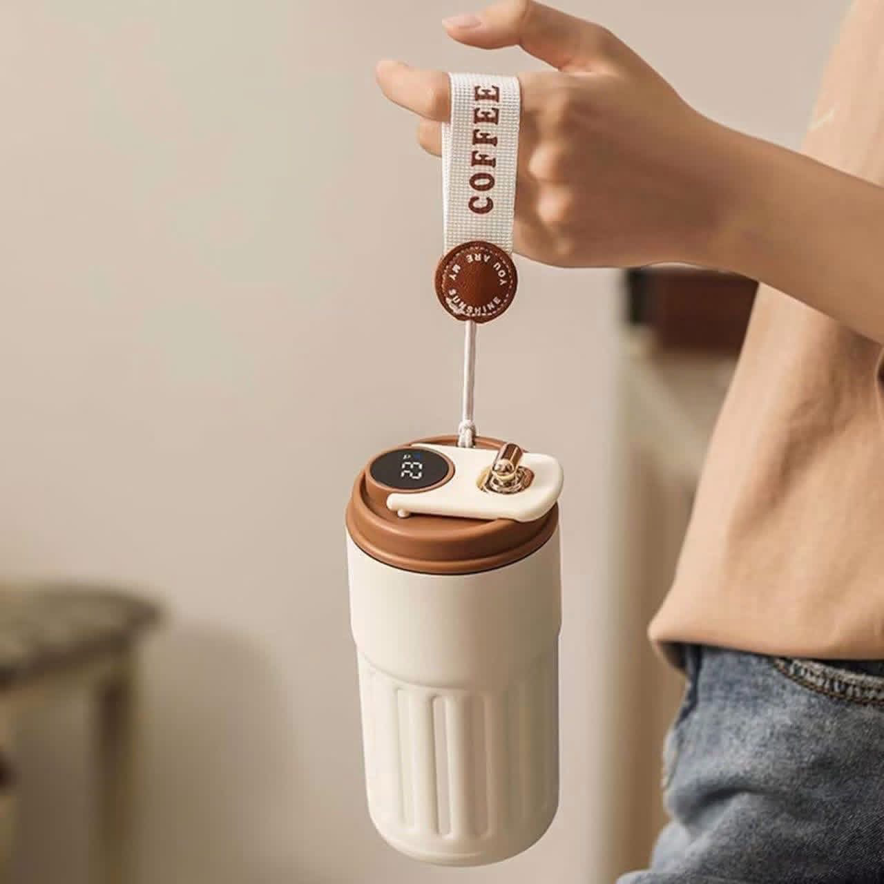 Smart Temperature Display Vacuum Insulated Water Flask personalized with name